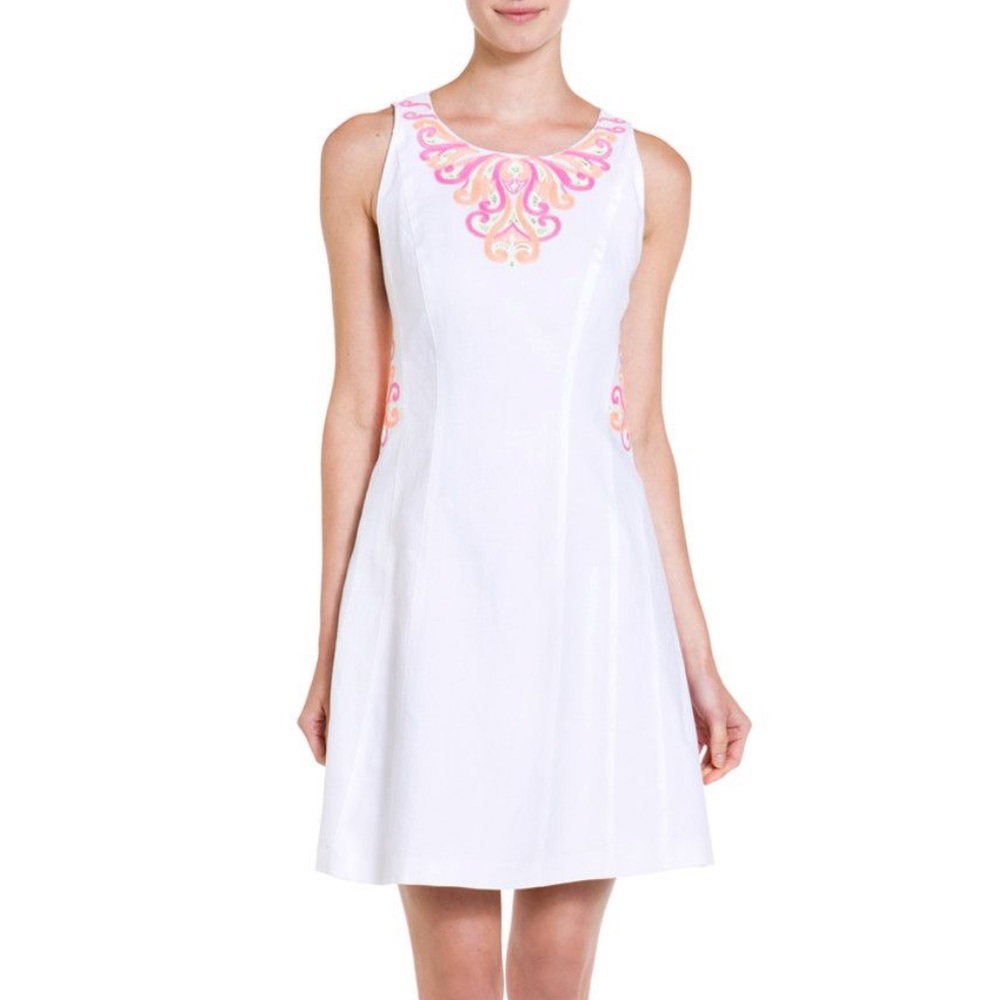 Laundry by Shelli Segal embroidered linen dress